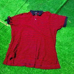 Vintage Polo by Nautica. Red with blue stripes and blue ship.